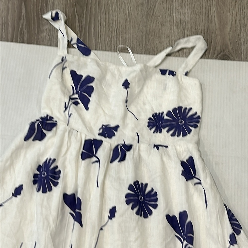 Petal & Pup White Maxi Dress with Blue Floral Print - Picture 13 of 15
